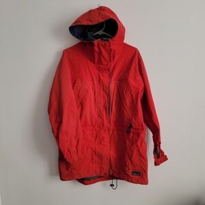 L.L.Bean Goretex  Red Jacket  Hooded Shell Vintage 90s Vtg Coat women Large